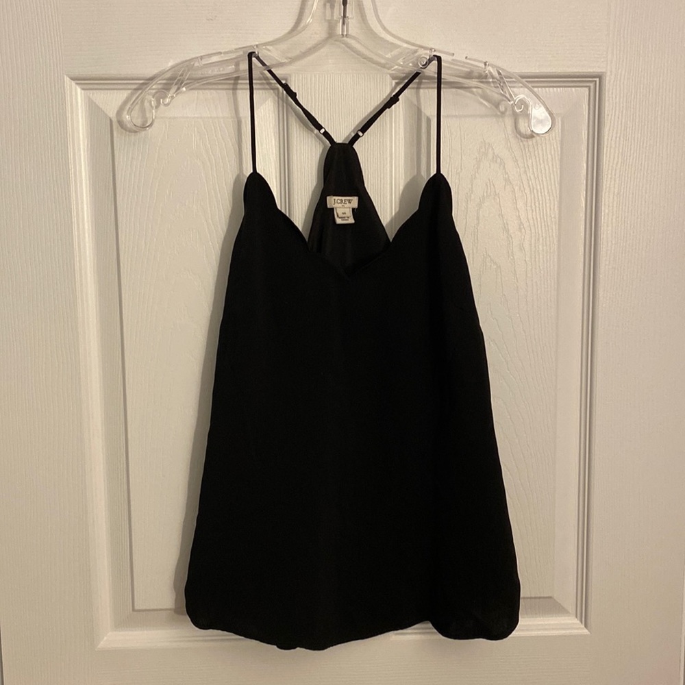 Jcrew 00 Black Scallop Tank Top